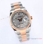 Swiss 3235 Rolex Datejust 36 Gray Palm Watch 2-Tone Rose Gold Case